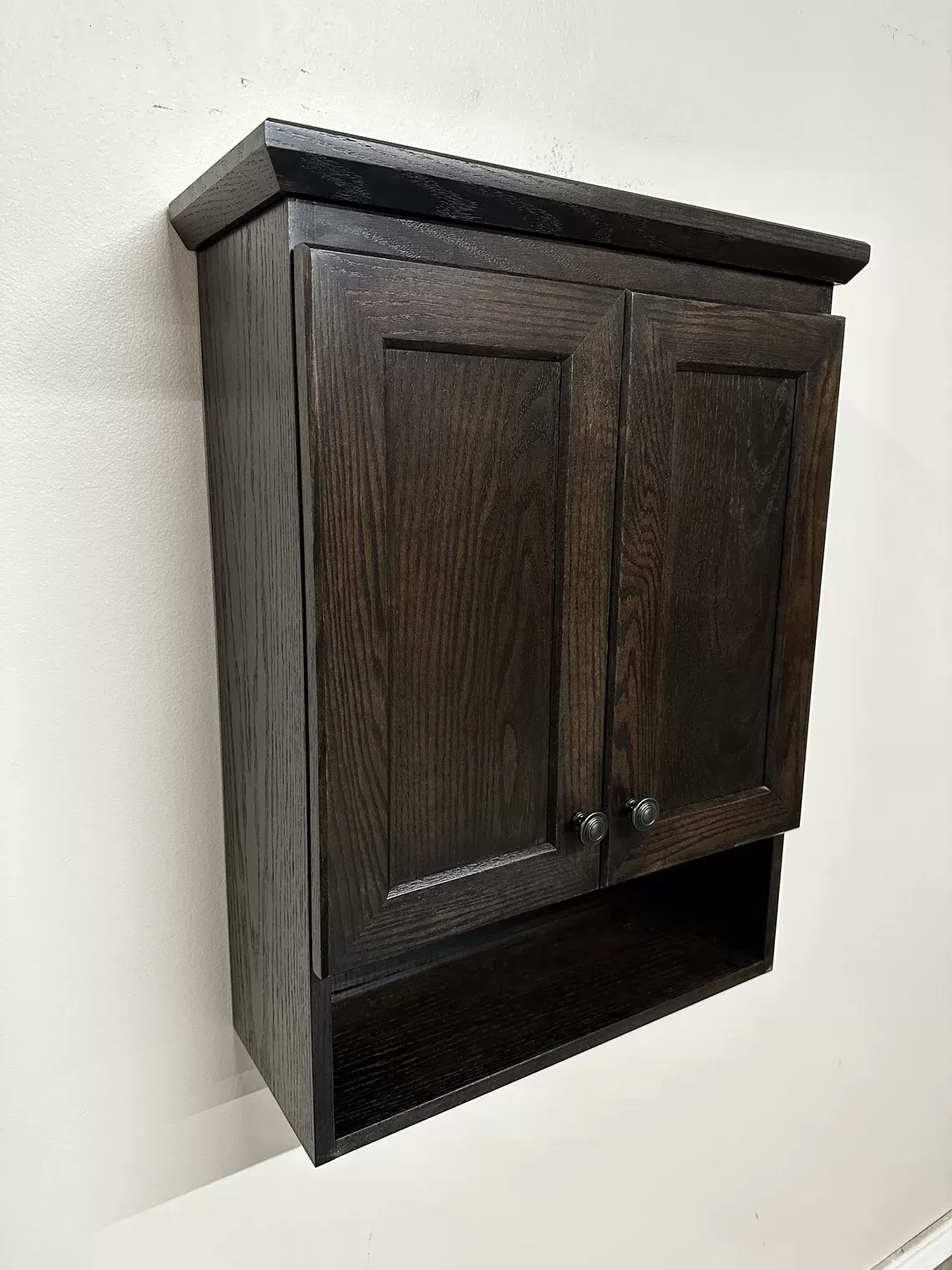 Over the Toilet Oak Bathroom Vanity/Medicine Cabinet Shaker Style in Oak Wood by Ideas to Home