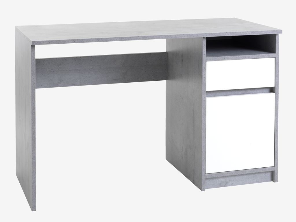 Desk BILLUND 54x120 concrete/white