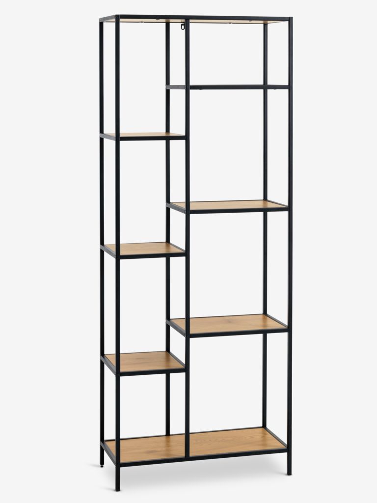 Shelving unit TRAPPEDAL 7 shel.oak/black