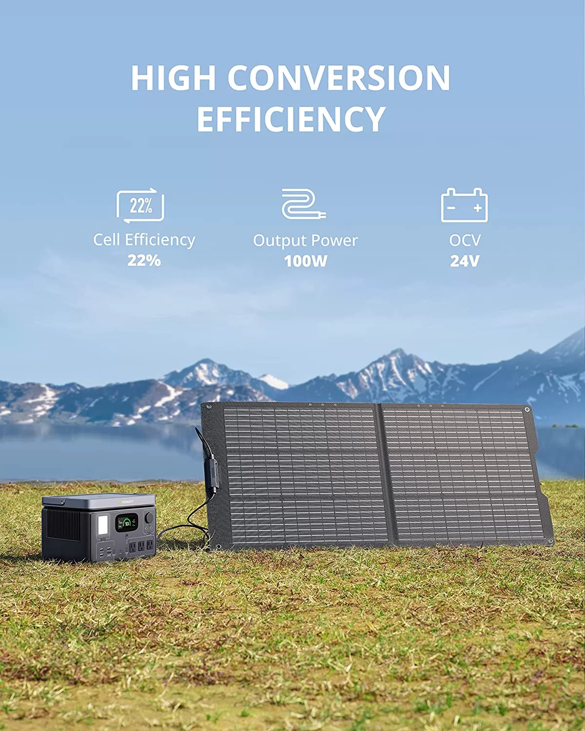 GROWATT Portable Power Station Generators: VITA550 Solar Generator (Solar Panel Optional) with 538Wh LiFePO4 Battery,1 Hour Fast Charging, 600W (1200W Surge) Output for Outdoor Camping/RVs/Home Use