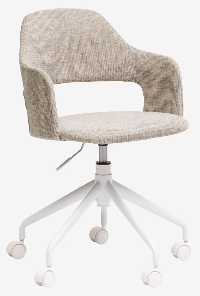 Desk chair REERSLEV sand fabric/white
